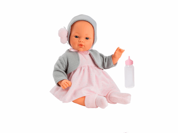 KOKE VESTIDO ROSA CHAQUETA GRIS