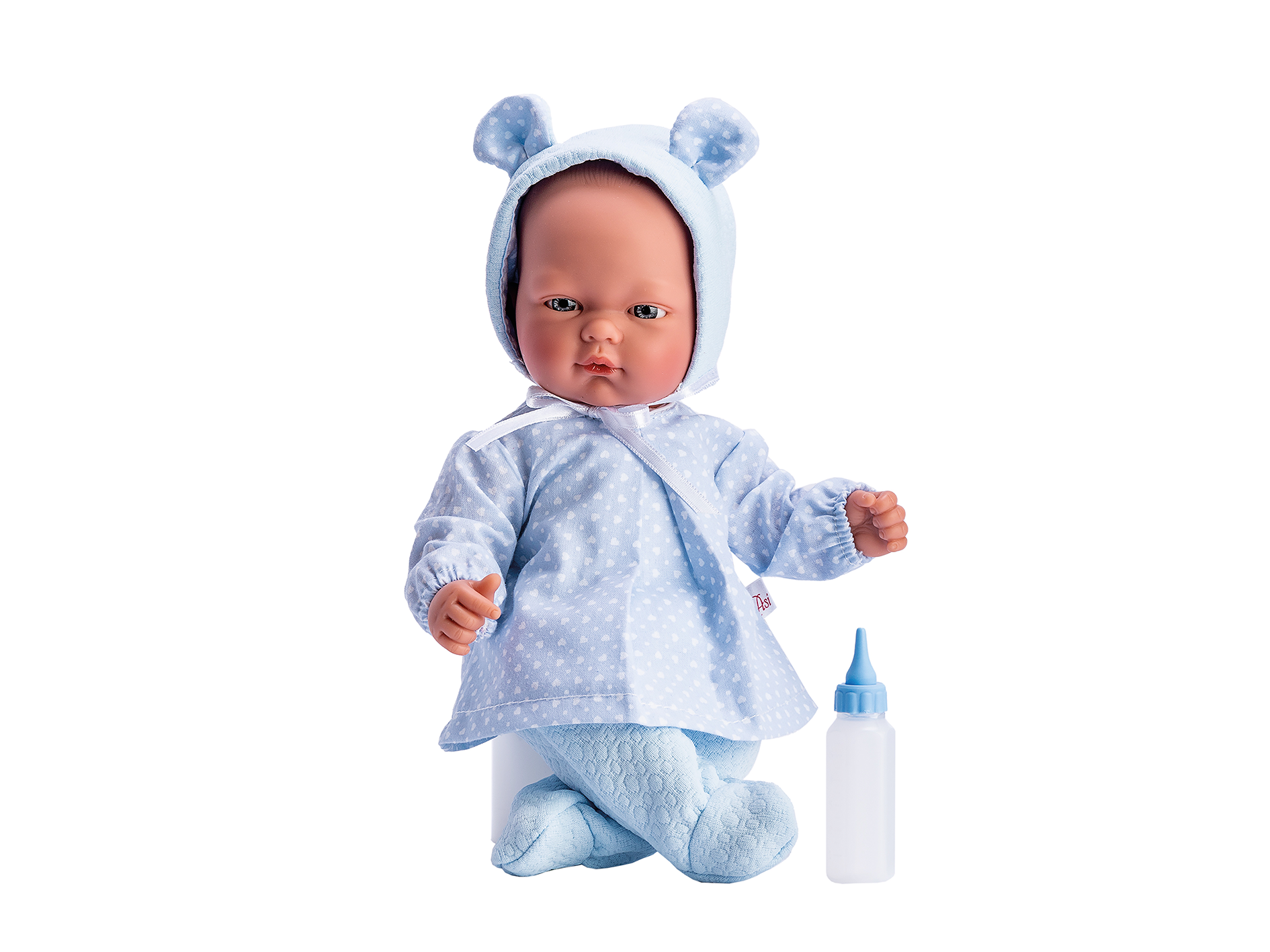 OLI CONJUNTO CORAZONES AZULES GORRO OREJAS