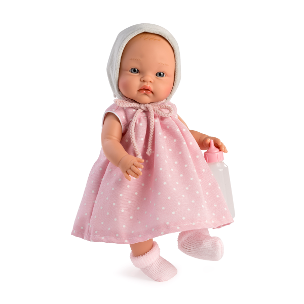 ALEX VESTIDO ROSA PINTITAS BLANCA CAPOTA GRIS