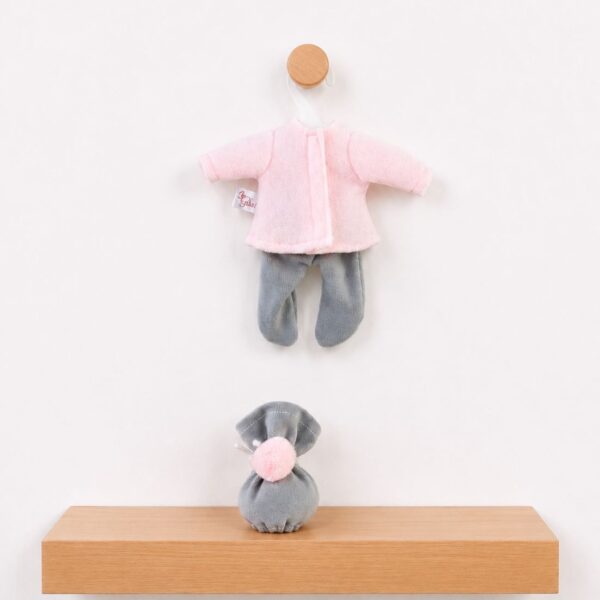 CONJUNTO BOMBONCÍN CON PANTALÓN GRIS Y ROSA