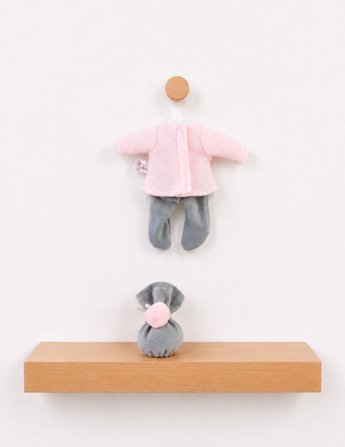 CONJUNTO BOMBONCÍN CON PANTALÓN GRIS Y ROSA