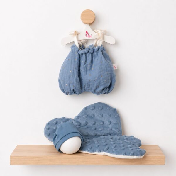 VESTIDO GORDI PELELE AZUL CON COJÍN NUBE AZUL