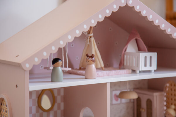 CASA DE MUÑECAS ROSA CON MUEBLES - Imagen 7
