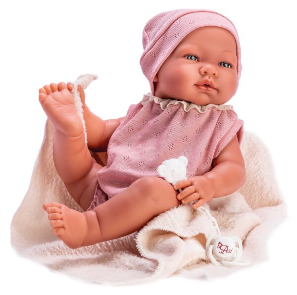 MARIA BODY Y GORRO PUNTO ROSA MANTA BEIGE