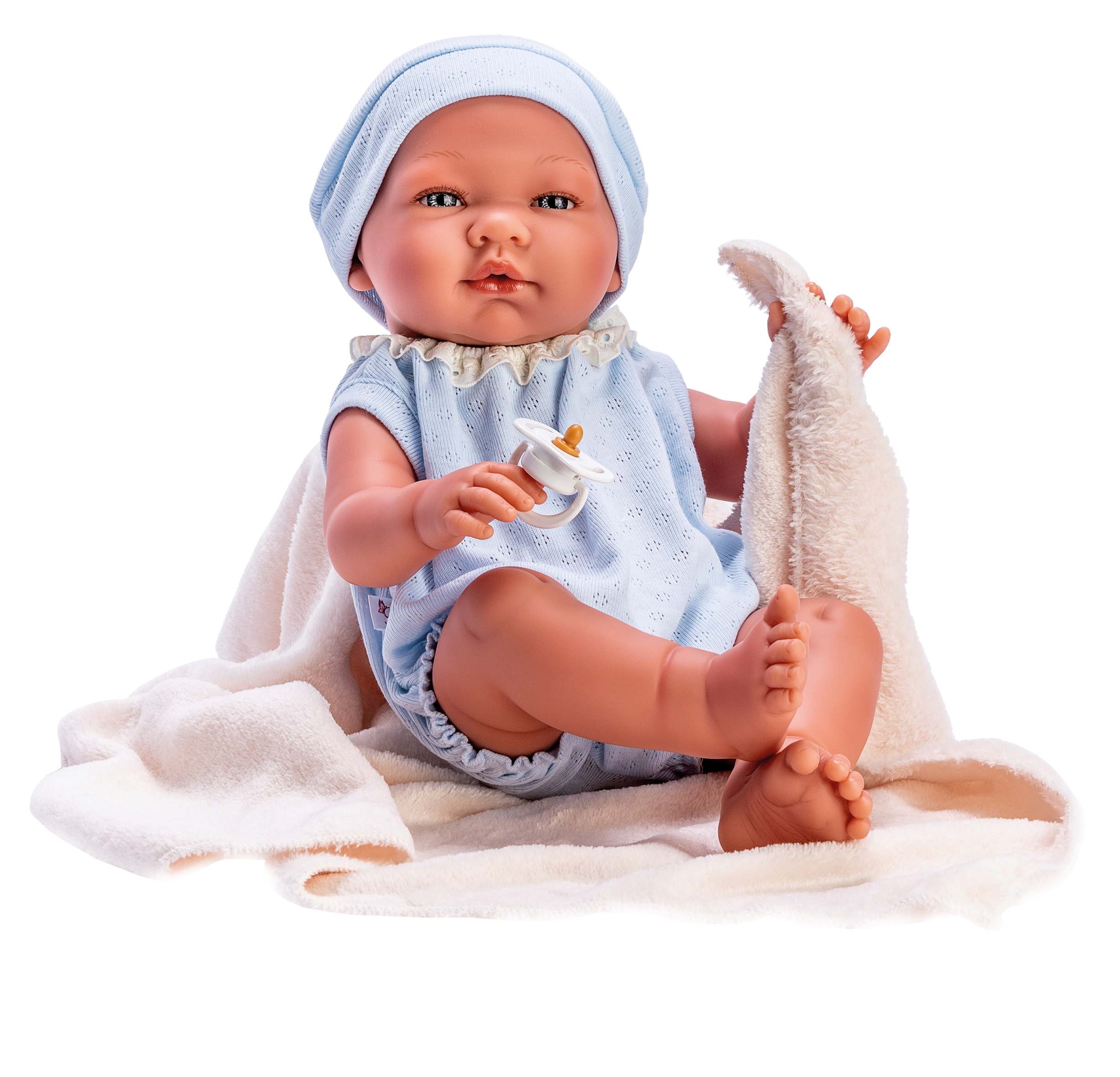 PABLO BODY Y GORRO PUNTO AZUL MANTA BEIGE