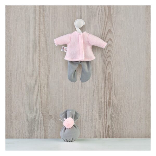 CONJUNTO BOMBONCÍN CON PANTALÓN GRIS Y ROSA
