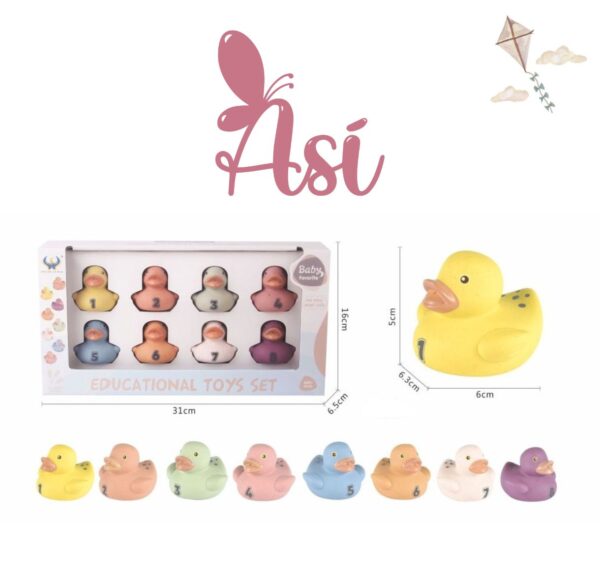 SET DE 8 PATITOS PARA EL BAÑO