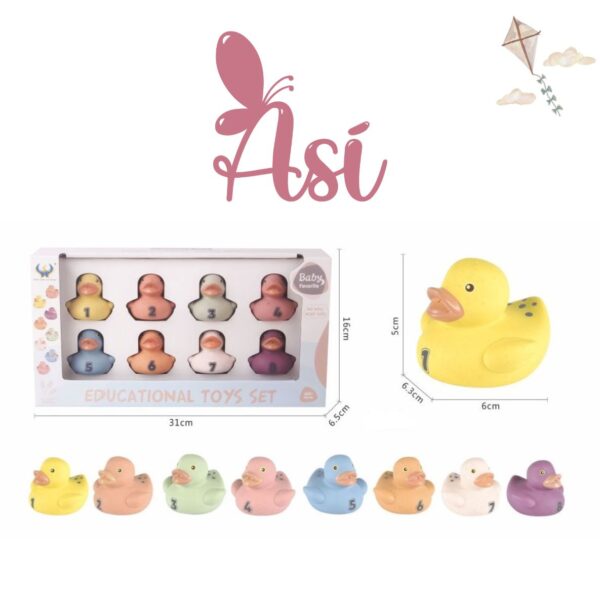 SET DE 8 PATITOS PARA EL BAÑO