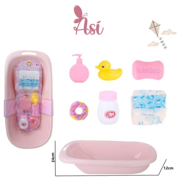 BAÑERA CON ACCESORIO PARA MUÑECAS 43 CM