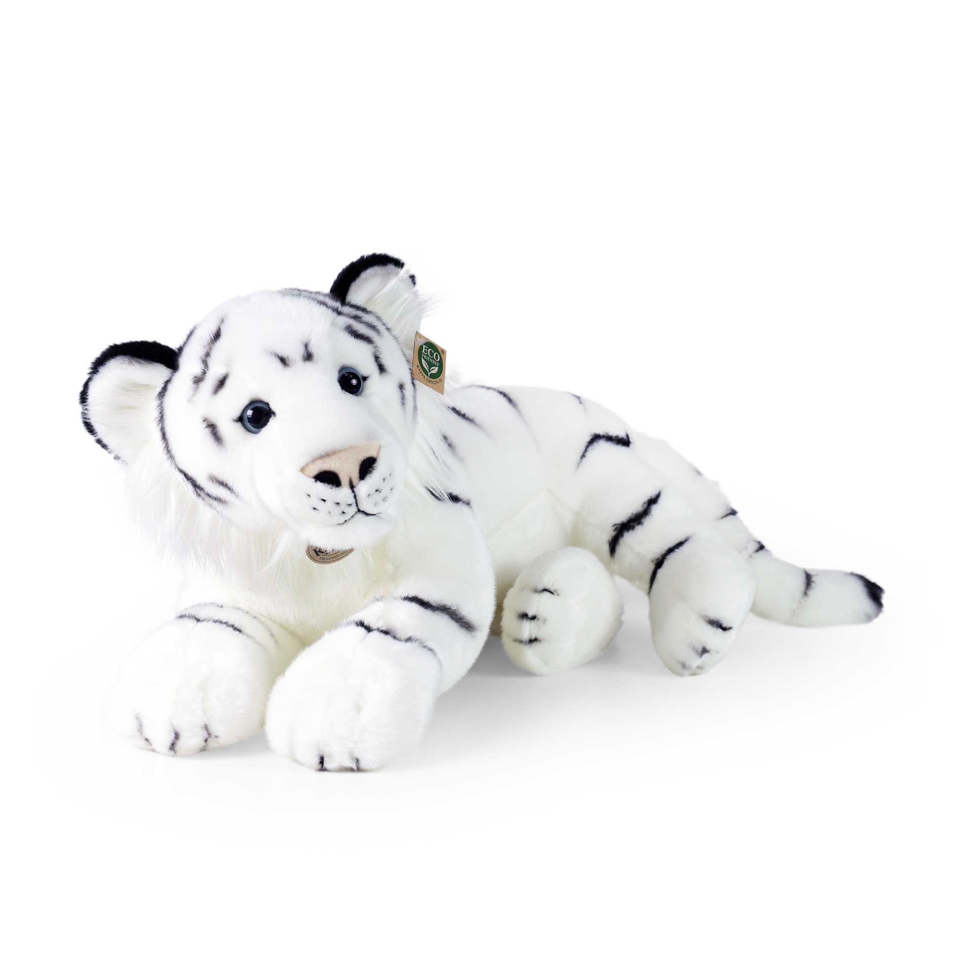 TIGRE BLANCO TUMBADO 54CM ECO FRIENDLY
