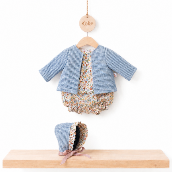 CONJUNTO PARA KOKE CAMISA, POLOLO Y CAPOTA CELESTE