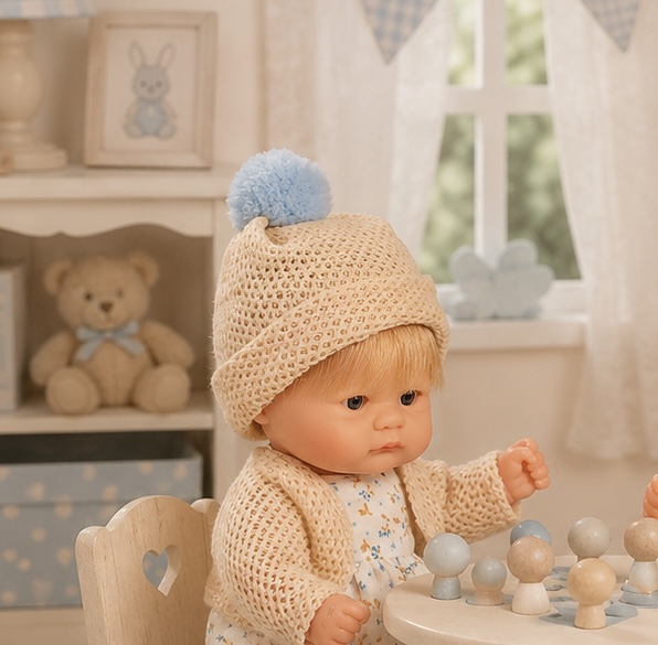 BOMBONCÍN RANITA FLORES CELESTE CHAQUETA BEIGE - Imagen 2