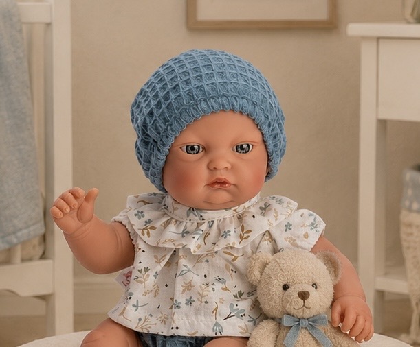 GORDI CAMISA FLORES BRAGUITA Y GORRO AZULÓN - Imagen 2