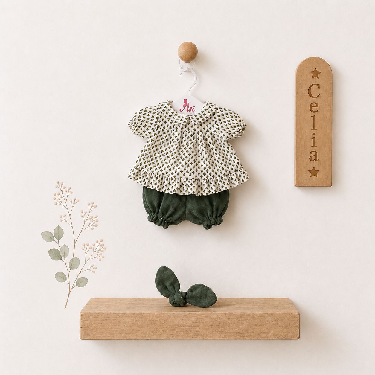VESTIDO CELIA CONJUNTO CAMISA Y POLOLO VERDE