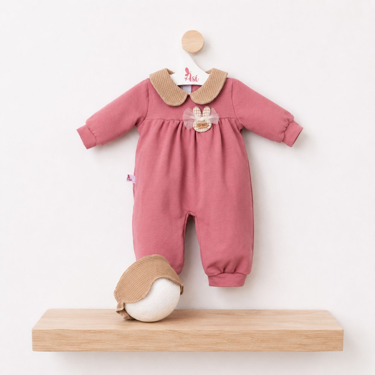 VESTIDO LEO PIJAMA PUNTO ROSA CON ANTIFAZ