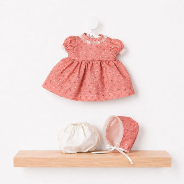 VESTIDO KOKE ROSA FLOR BEIGE TUL BEIGE