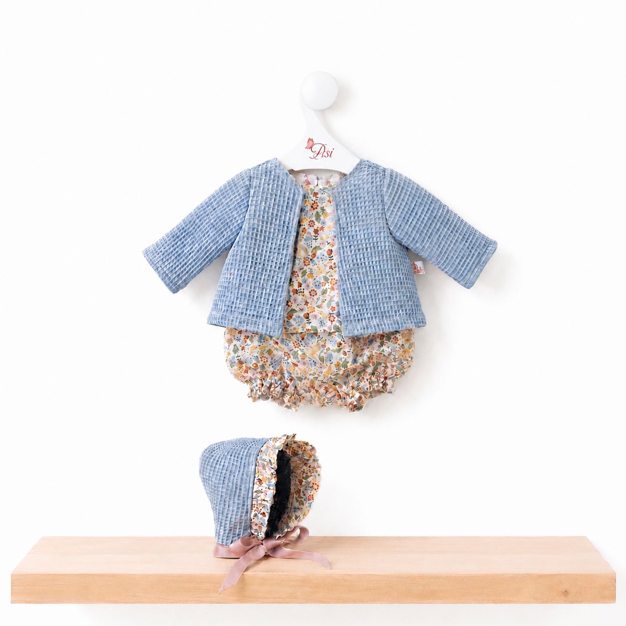 CONJUNTO PARA KOKE CAMISA, POLOLO Y CAPOTA CELESTE