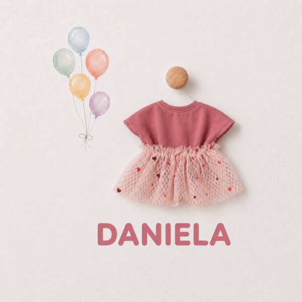VESTIDO DANIELA CONJUNTO FALDA TULL CORAZONES