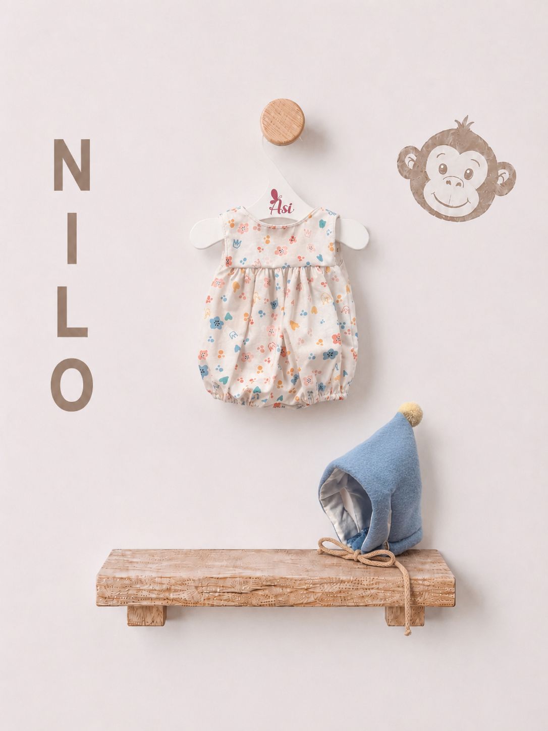 PELELE NILO EL CHIMPANCÉ GORRO GNOMO AZUL