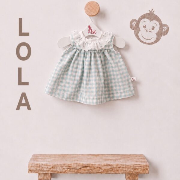 VESTIDO LOLA LA CHIMPANCÉ CUADROS VERDES