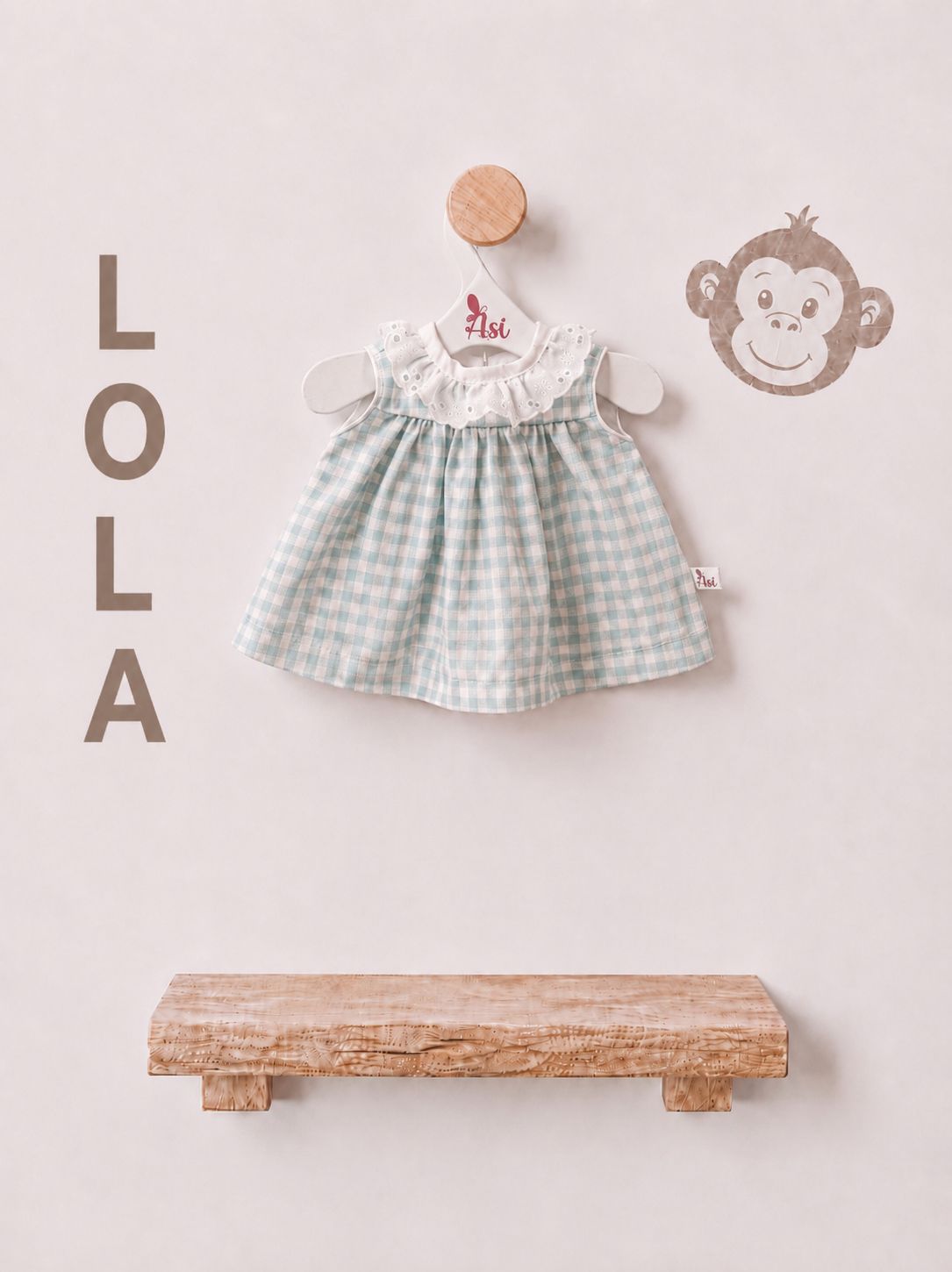 VESTIDO LOLA LA CHIMPANCÉ CUADROS VERDES