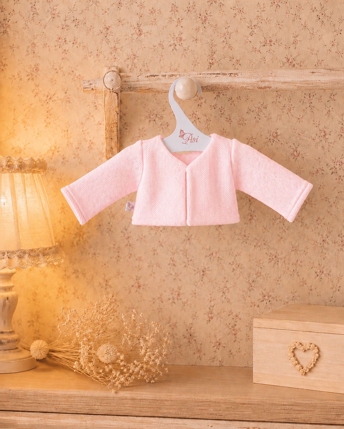 CHAQUETA MUÑECO 36 CM LANA ROSA