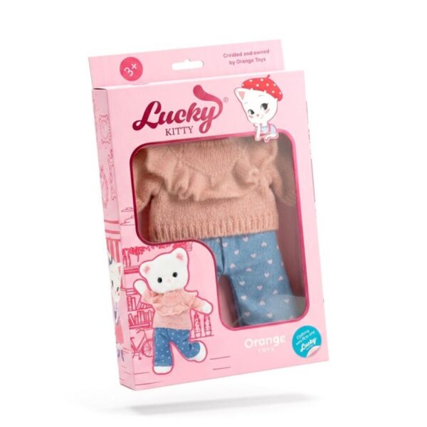 CONJUNTO DE ROPA LUCKY KATTY:CORAZONES DE MEZCLILLA